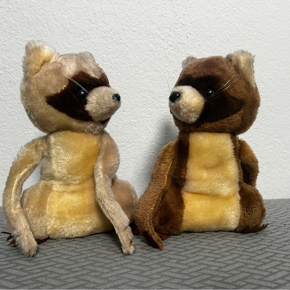 Adorable Plush Raccoon Pair